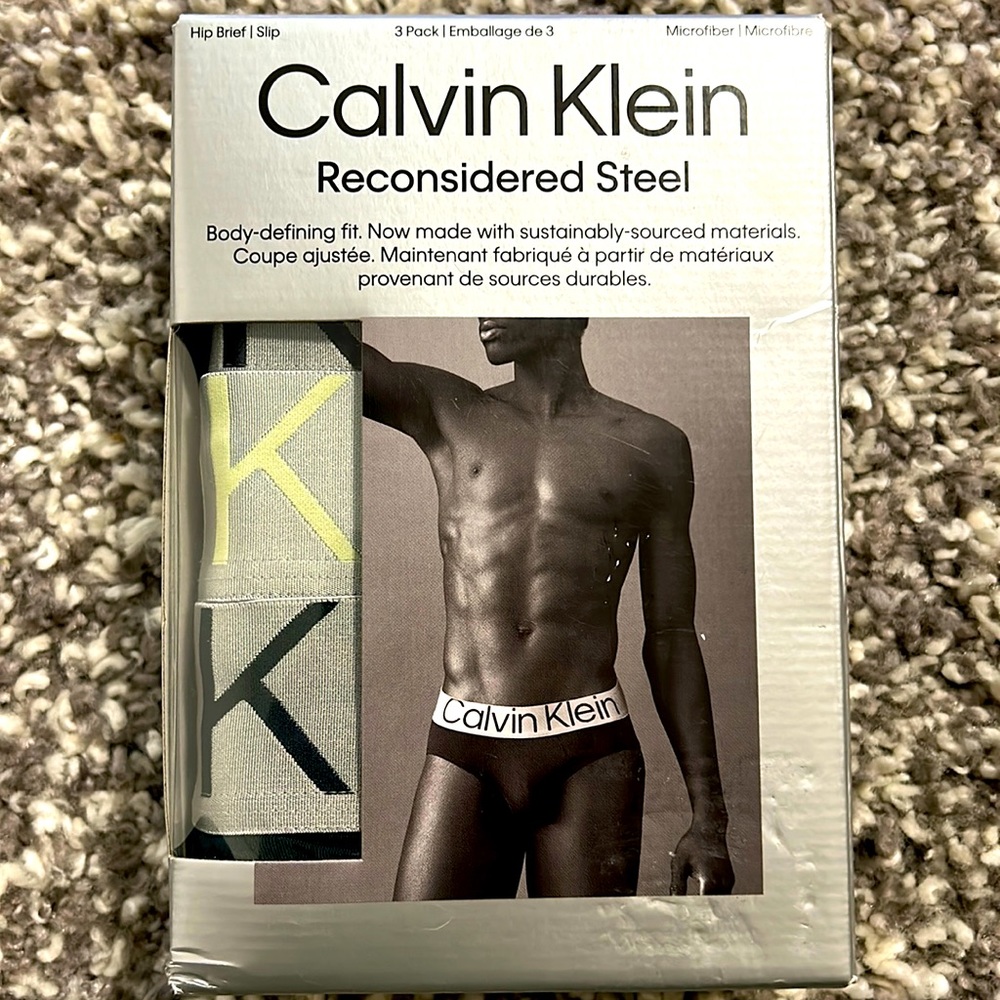 Calvin Klein Reconsidered Steel Microfiber hip brief.  US XL.  New, un-opened.